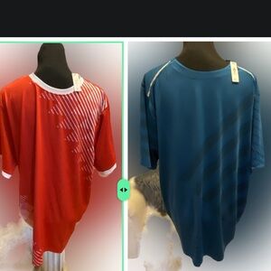 2 NWT Liberty Pro Blue snd red short sleeve men’s athletic shirt size XL NWT